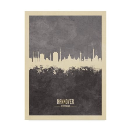 Michael Tompsett 'Hannover Germany Skyline Gray' Canvas Art,14x19